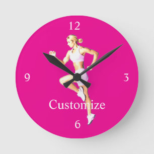 Reloj Redondo Mediano Corredora femenina en forma Thunder_Cove