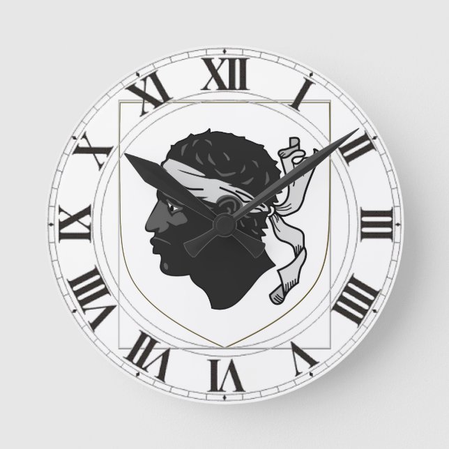 Reloj Redondo Mediano Corsica France Coat of Arms (Anverso)