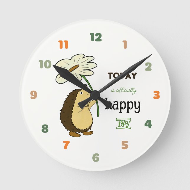 Reloj Redondo Mediano Corta eructo con flor (Anverso)