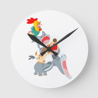 Reloj Redondo Mediano Corta Personalizado Bremen Músicos de la ciudad de