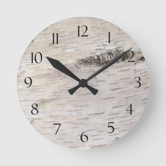 Reloj Redondo Mediano Corteza de abedul blanco
