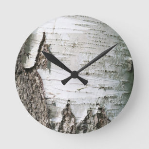 Reloj Redondo Mediano Corteza de Birch