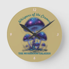 Reloj Redondo Mediano Cosmic Galaxy Mushrooms • Whimsical Fantasy Fungi