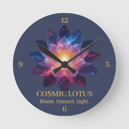 Reloj Redondo Mediano Cosmic Lotus Flower - Galaxy Bloom Energy