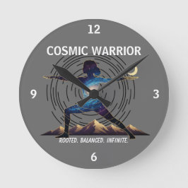 Reloj Redondo Mediano Cosmic Yoga Warrior - Galaxy Body Pose