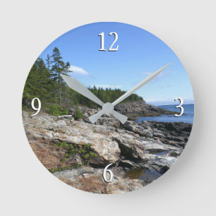 Reloj Redondo Mediano Costa de la isla Bar en el Parque Nacional Acadia