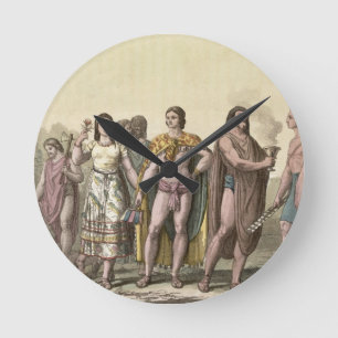 Reloj Redondo Mediano Costumes of the Mexicans (colour engraving)