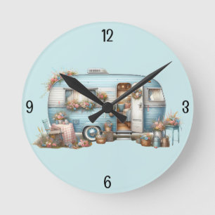 Reloj Redondo Mediano Cottagecore Floral Vintage Accesorios Boho para Ca