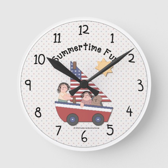 Reloj Redondo Mediano Country Summertime Fun Wall Clock (Anverso)