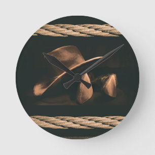 Reloj Redondo Mediano Cowboy hat, boots and rope western style masculine