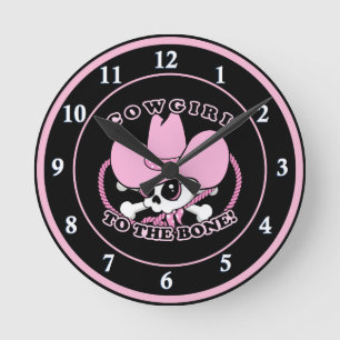 Reloj Redondo Mediano Cowgirl Skull