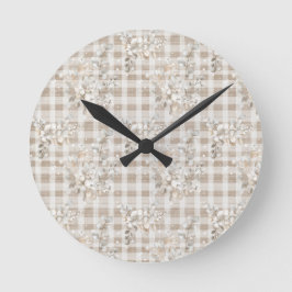 Reloj Redondo Mediano Cozy christmas earth tones floral 