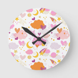Reloj Redondo Mediano Cozy Galaxy- cosmos, moon, stars and hearts Throw