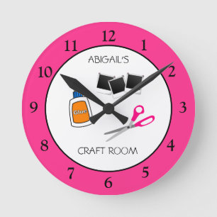 Reloj Redondo Mediano Craft Room Personalized Round Clock