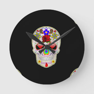 Reloj Redondo Mediano cráneo de azúcar