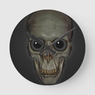 Reloj Redondo Mediano Cráneo de Halloween