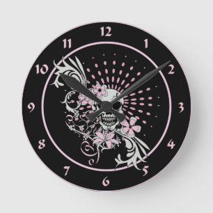 Reloj Redondo Mediano Cráneo de Vintage