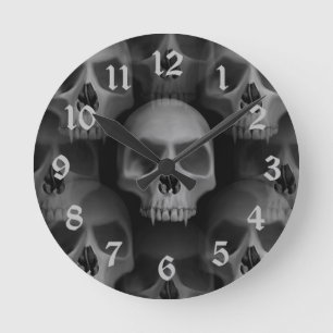 Reloj Redondo Mediano Cráneo fanged gótico