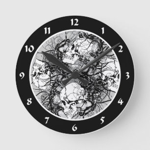 Reloj Redondo Mediano Cráneos de la fantasía