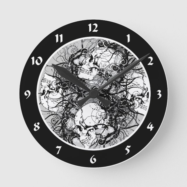 Reloj Redondo Mediano Cráneos de la fantasía (Anverso)