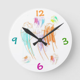 Reloj Redondo Mediano Crayon Drawing Clock