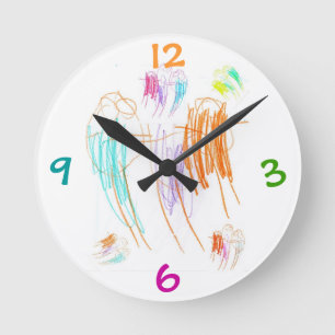 Reloj Redondo Mediano Crayon Drawing Clock