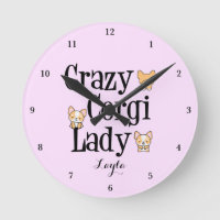Crazy Corgi Lady Personalizada Rosa