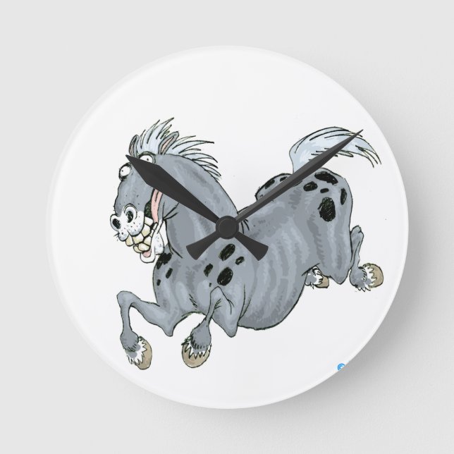 Reloj Redondo Mediano Crazy Personalizado Horse Wall Clock (Anverso)