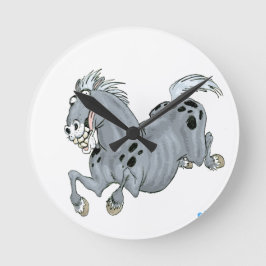 Reloj Redondo Mediano Crazy Personalizado Horse Wall Clock