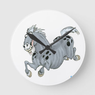 Reloj Redondo Mediano Crazy Personalizado Horse Wall Clock