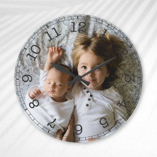 Reloj Redondo Mediano Crea tu propia foto Personalizado moderna