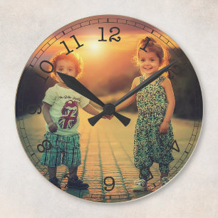 Reloj Redondo Mediano Crea tu propia foto Personalizado moderna