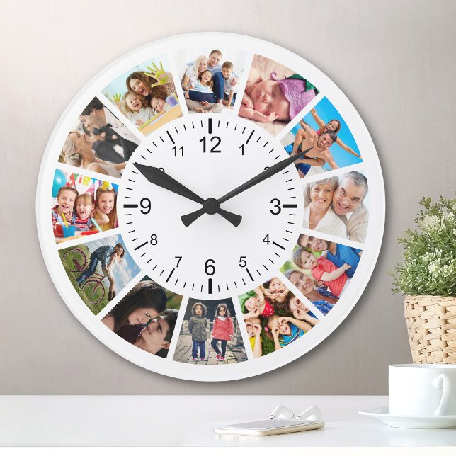 Reloj Redondo Mediano Crear su propia familia de Collages de fotos Perso (Subido por el creador)