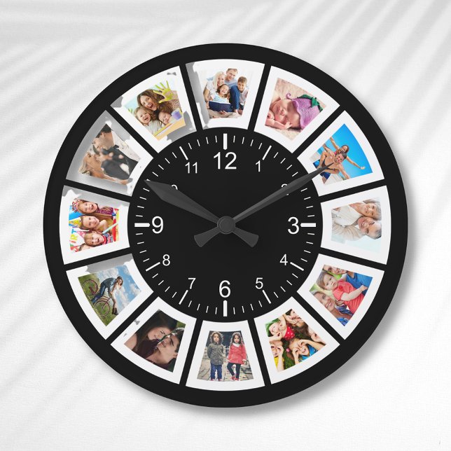 Reloj Redondo Mediano Crear su propia familia de Collages de fotos Perso (Subido por el creador)