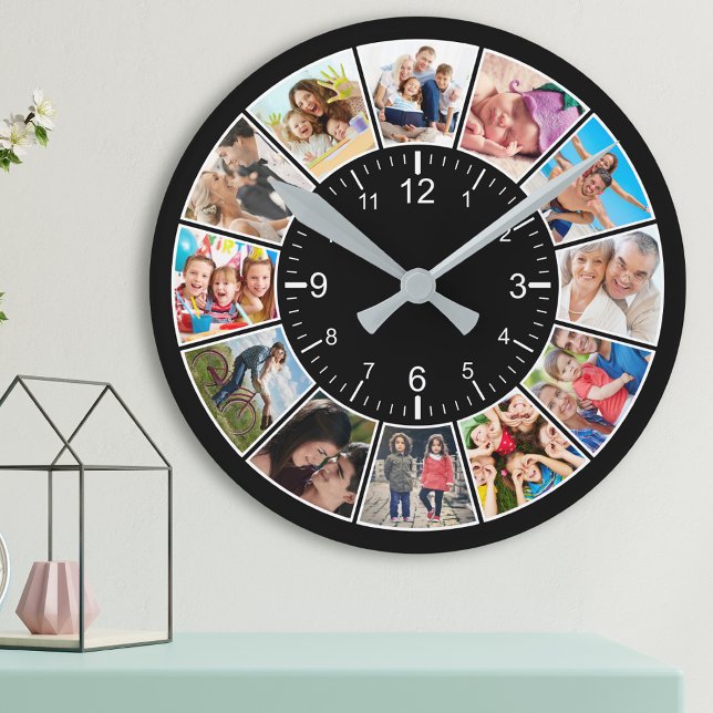 Reloj Redondo Mediano Crear su propia familia de Collages de fotos Perso (Subido por el creador)