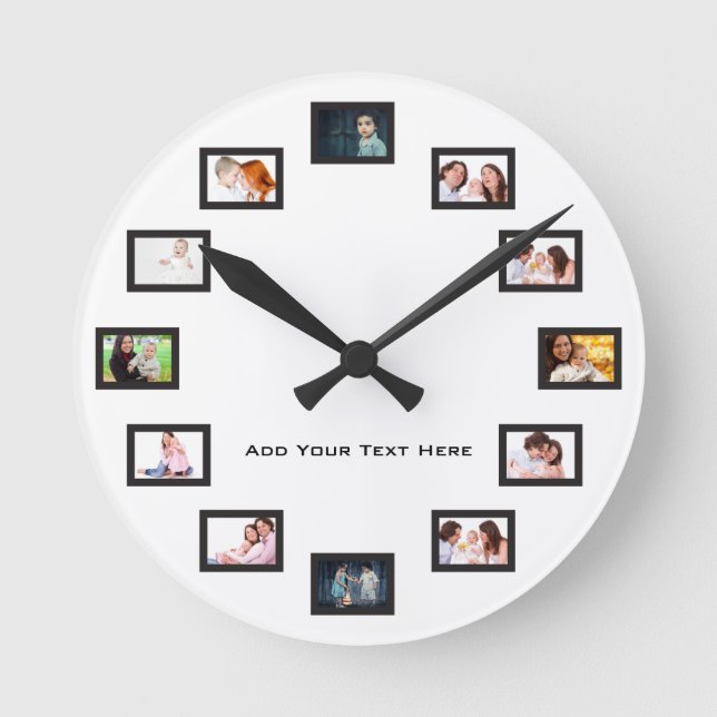 Reloj Redondo Mediano Crear un archivo de fotos Personalizado (Anverso)