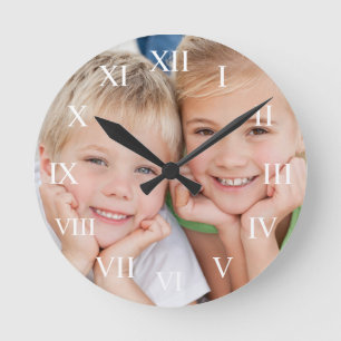 Reloj Redondo Mediano Crear una foto Personalizado moderna elegante