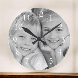 Reloj Redondo Mediano Crear una foto Personalizado moderna elegante