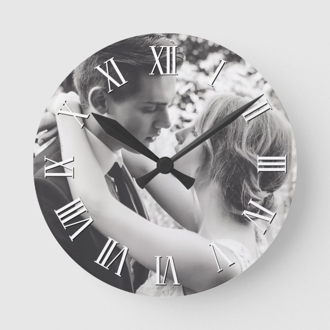Reloj Redondo Mediano Crear una foto Personalizado personalizada (Anverso)
