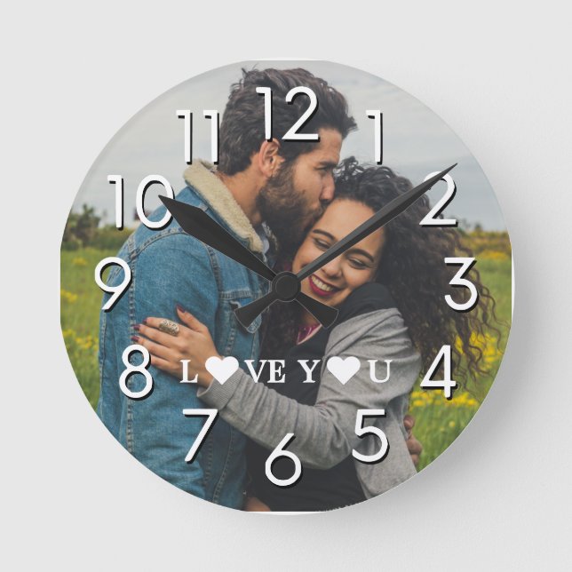 Reloj Redondo Mediano Crear una foto propia de una pareja moderna (Anverso)