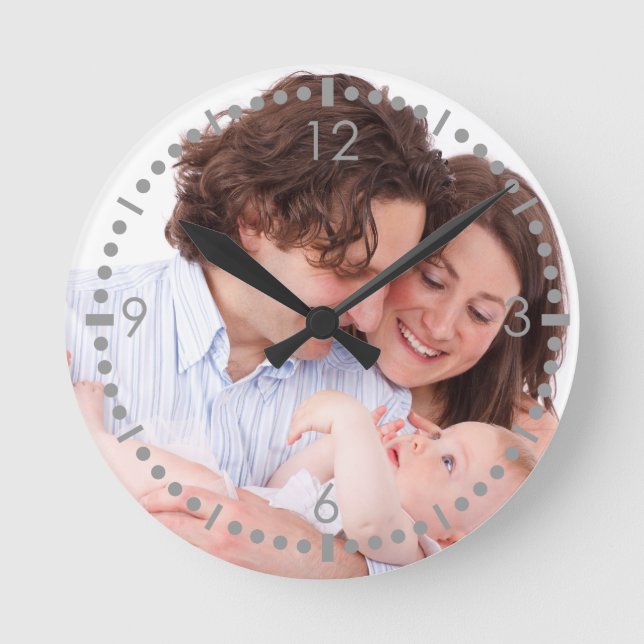 Reloj Redondo Mediano Create your own family photo (Anverso)