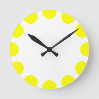 Reloj Redondo Mediano Creciente de color - Amarillo y Blanco