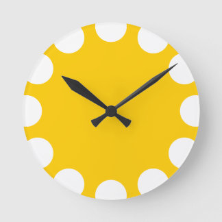 Reloj Redondo Mediano Creciente de color - Blanco con ámbar