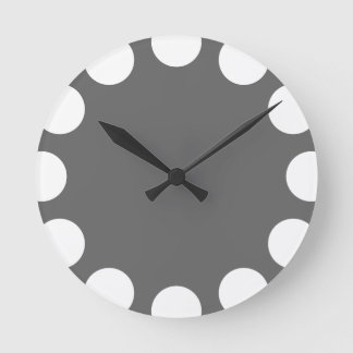 Reloj Redondo Mediano Creciente de color - Blanco con gris