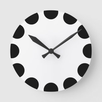 Reloj Redondo Mediano Creciente de color - Blanco y negro
