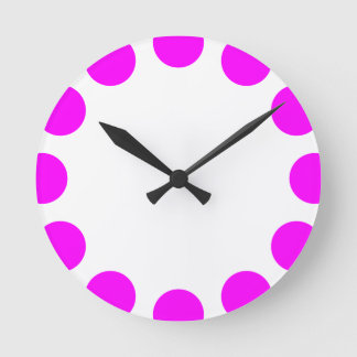 Reloj Redondo Mediano Creciente de color - Magenta y blanco