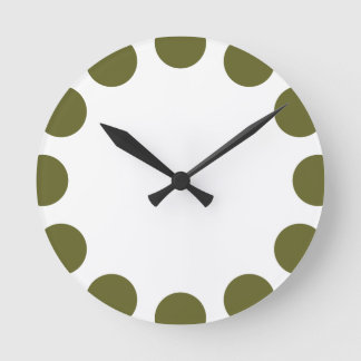 Reloj Redondo Mediano Creciente de color - Oliva profunda con blanco