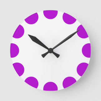 Reloj Redondo Mediano Creciente de color - Púrpura y Blanco