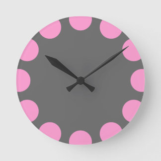 Reloj Redondo Mediano Creciente de color - rosa y gris