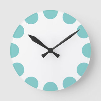 Reloj Redondo Mediano Creciente de color: verde azul con blanco
